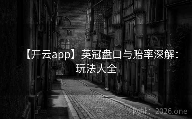 【开云app】英冠盘口与赔率深解:玩法大全 【开云app】英冠盘口与赔率深解:玩法大全